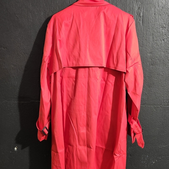 Women's plus size red trench coat - Picture 2 of 2